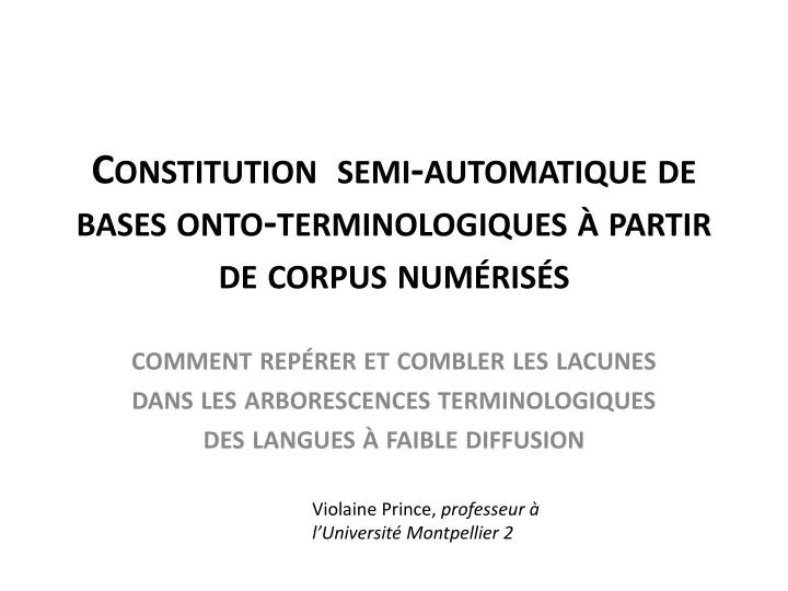 constitution semi automatique de bases onto terminologiques partir de corpus num ris s