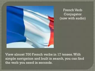 French Verb Conjugator (now with audio )