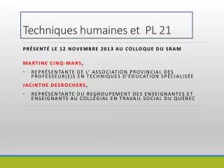 techniques humaines et pl 21
