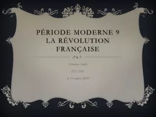 p riode moderne 9 la r volution fran aise