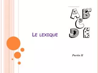 le lexique