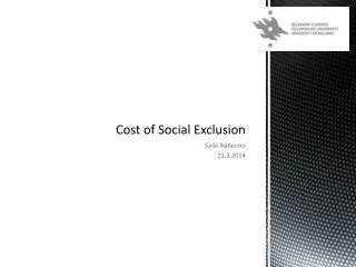 Cost of Social Exclusion