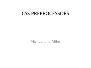 CSS PREPROCESSORS