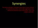 Synergies - slide 1