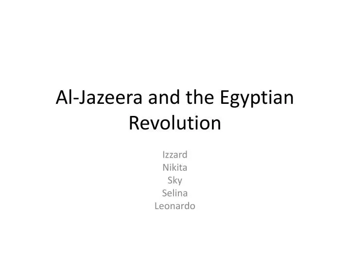 al jazeera and the egyptian revolution