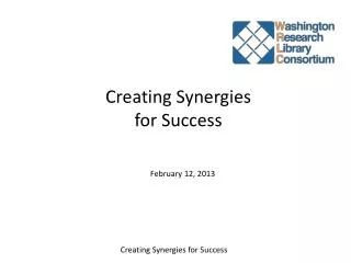 Creating Synergies for Success