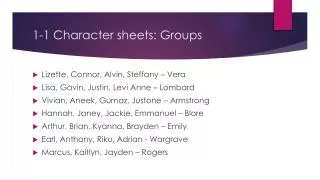 1-1 Character sheets: Groups