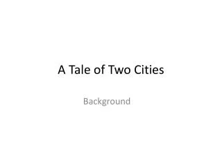 a tale of two cities
