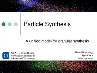 Particle Synthesis