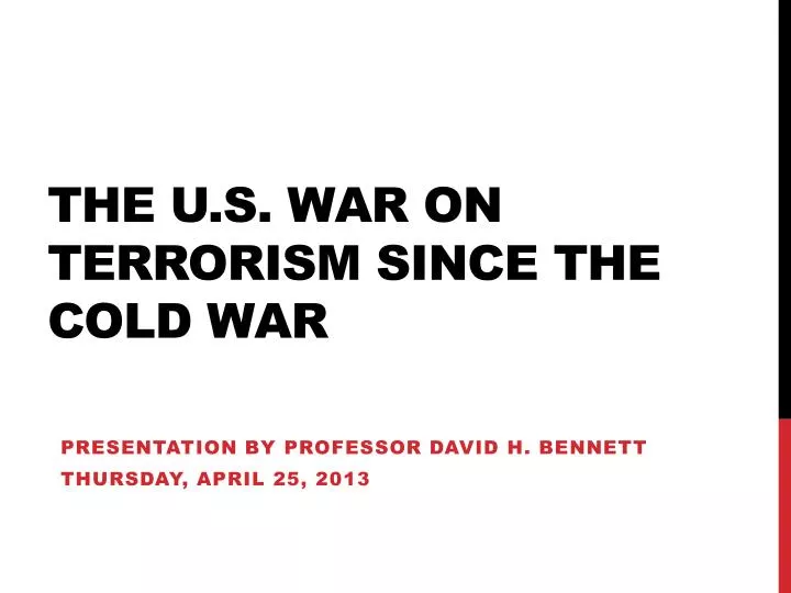 the u s war on terrorism since the cold war