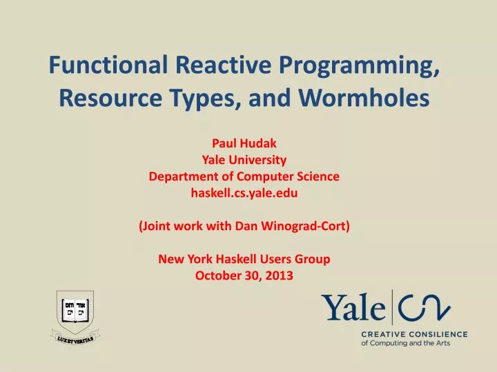 functional reactive programming resource types and wormholes
