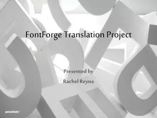 FontForge Translation Project