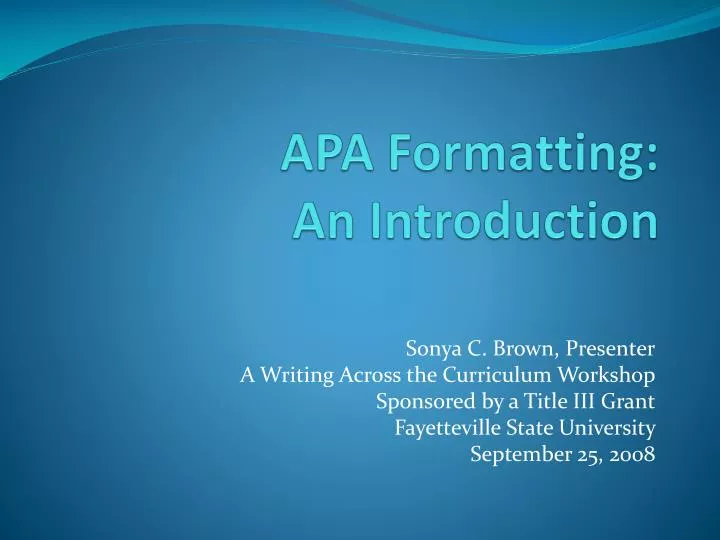 apa formatting an introduction