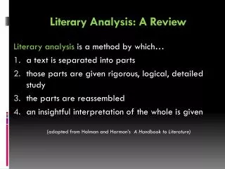 Literary Analysis: A Review