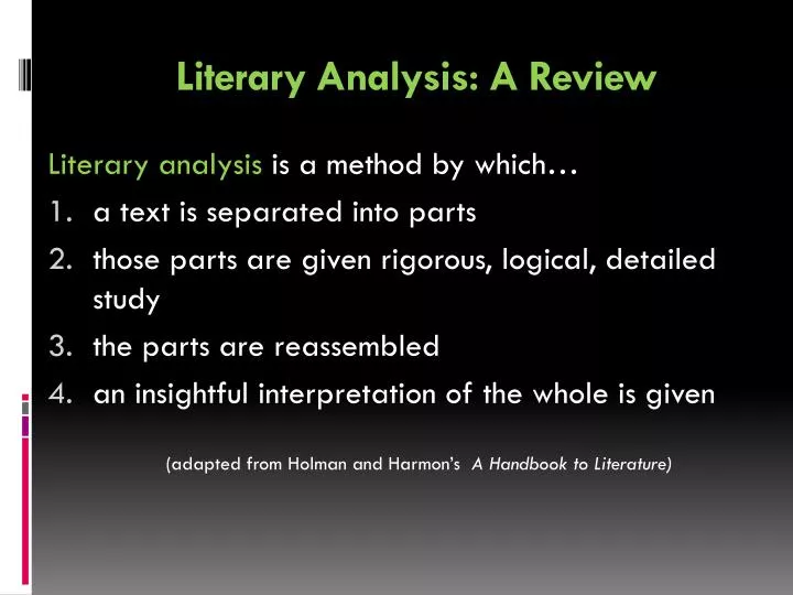 literary analysis a review