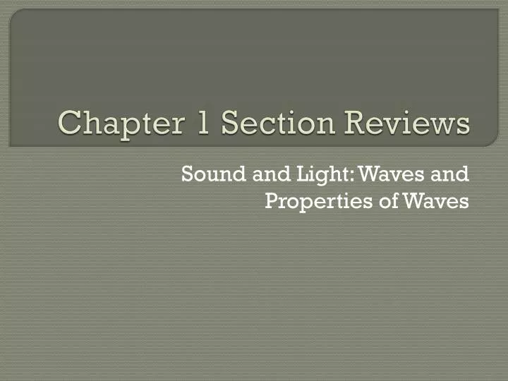 chapter 1 section reviews