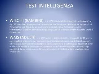 test intelligenza