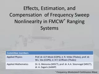 Effects, Estimation, and Compensation of Frequency Sweep Nonlinearity in FMCW * Ranging Systems