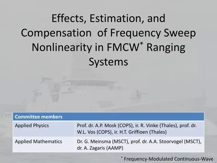 effects estimation and compensation of frequency sweep nonlinearity in fmcw ranging systems
