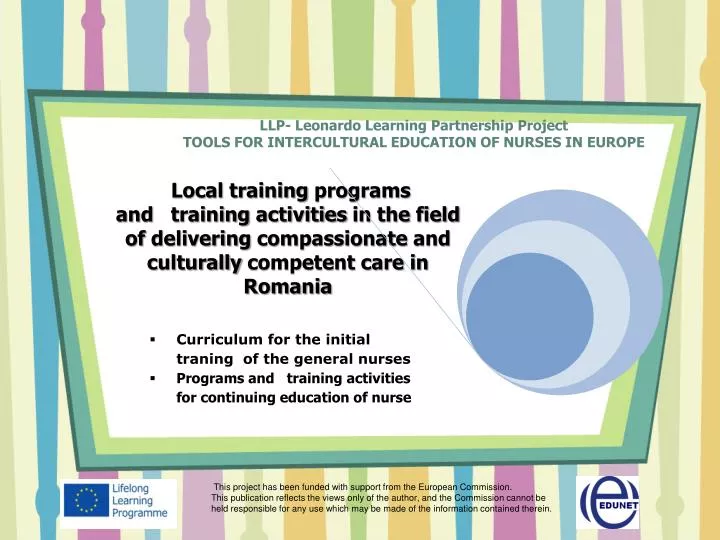 llp leonardo learning partnership project tools for intercultural education of nurses in europe