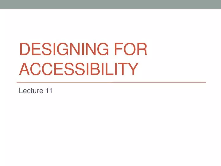 designing for accessibility