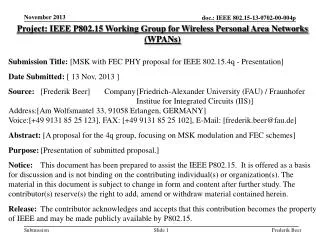 Project: IEEE P802.15 Working Group for Wireless Personal Area Networks (WPANs)