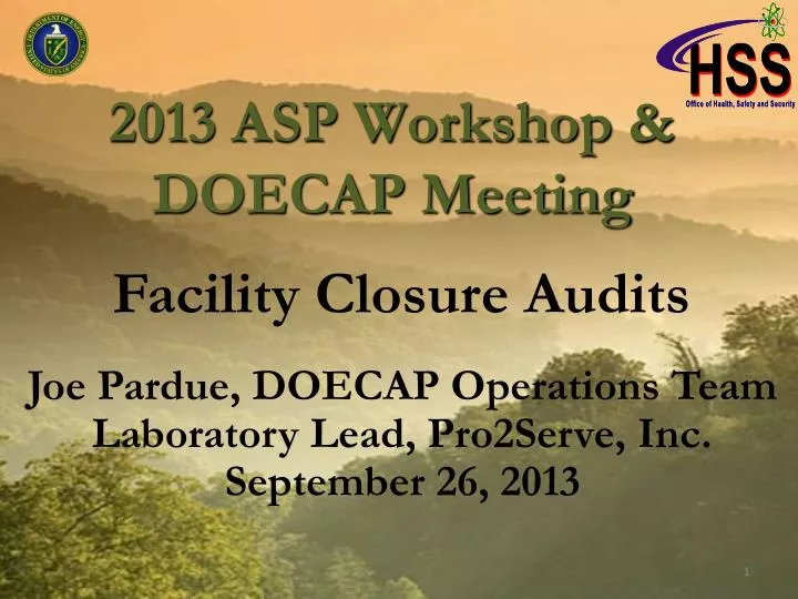 2013 asp workshop doecap meeting