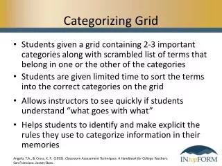 Categorizing Grid