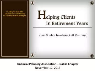 elping Clients In Retirement Years