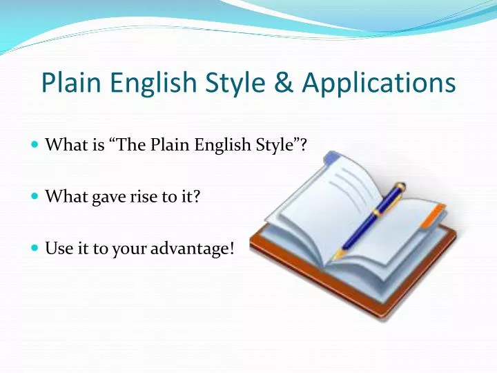 plain english style applications