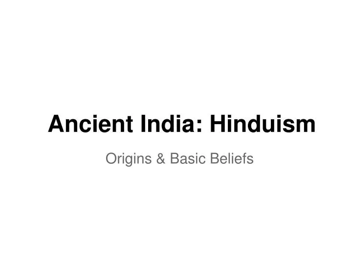 ancient india hinduism