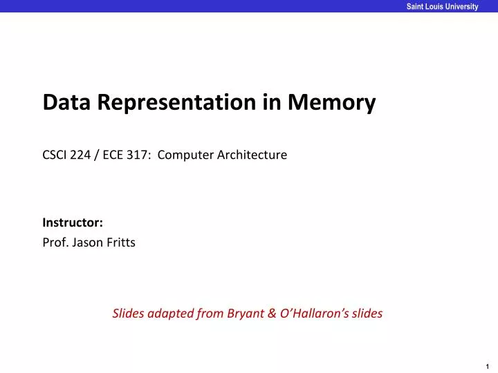 data representation in memory csci 224 ece 317 computer architecture