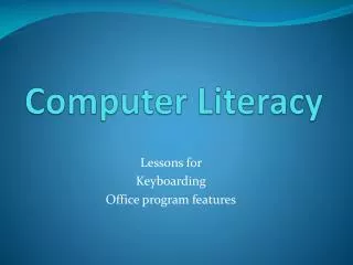 Computer Literacy