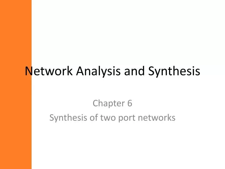 network analysis and synthesis