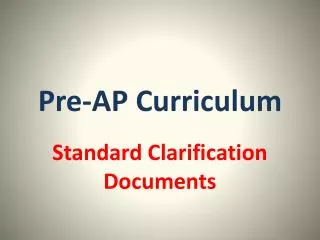 pre ap curriculum