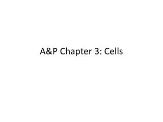 A&amp;P Chapter 3: Cells