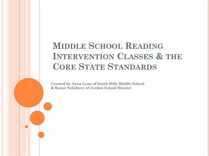 middle school reading intervention classes the core state standards