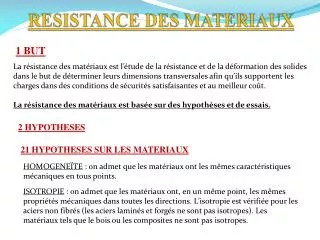 resistance des materiaux