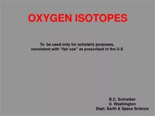 OXYGEN ISOTOPES