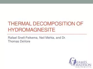 Thermal Decomposition of H ydromagnesite