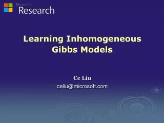 Learning Inhomogeneous Gibbs Models