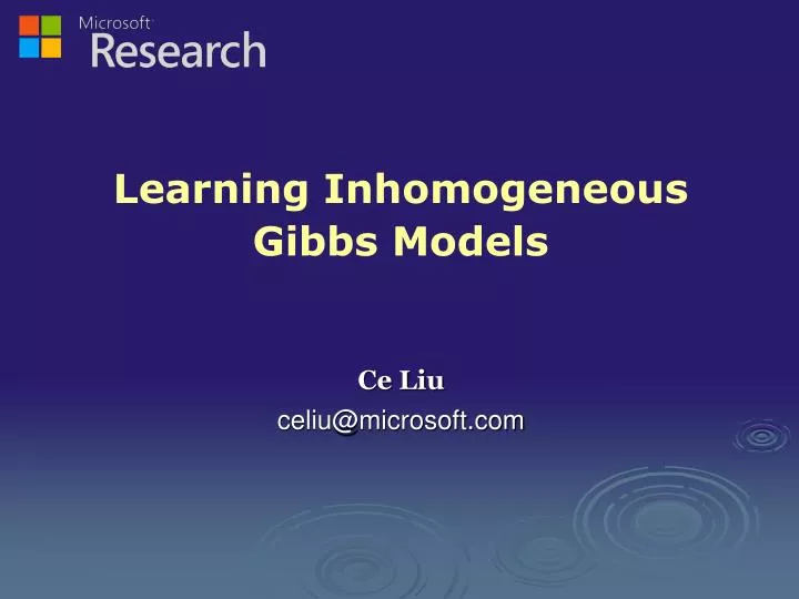 learning inhomogeneous gibbs models