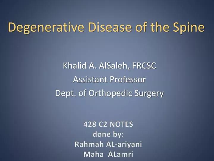 degenerative disease of the spine