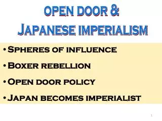 open door &amp; Japanese imperialism