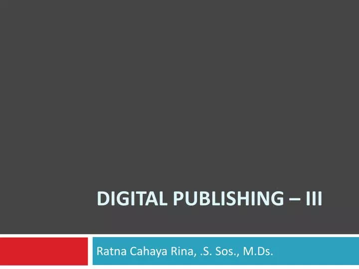 digital publishing iii