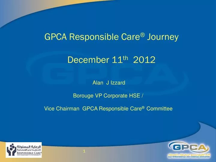 gpca responsible care journey december 11 th 2012