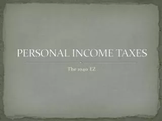 PERSONAL INCOME TAXES