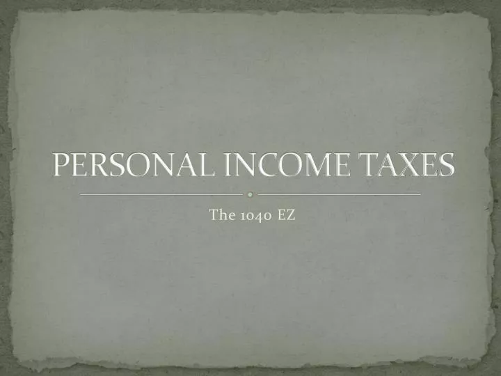 personal income taxes