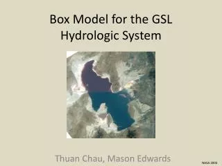 Box Model for the GSL Hydrologic System