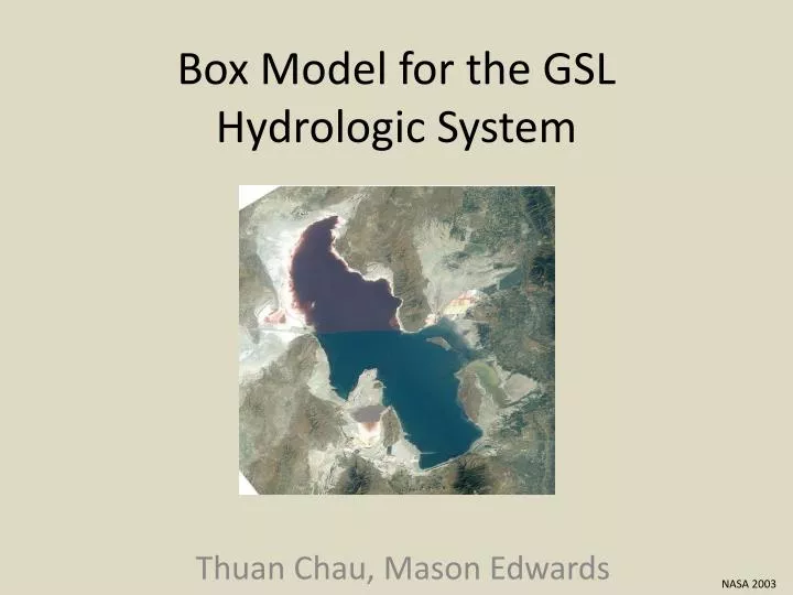 box model for the gsl hydrologic system